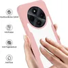 A pink phone case is shown with hands touching it, highlighting its features. Produktbild-Vorschau