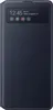 A dark blue book-style phone case with a transparent window showing the time and date. Podgląd zdjęcia produktu