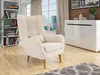 Designové křeslo ušák LEVI - béžové Náhled obrázku produktu 1