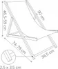 A diagram of a foldable wooden chair with dimensions indicated. Podgląd zdjęcia produktu