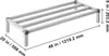 A silver aluminum shelving unit with dimensions indicated by text overlays. Voir les images du produit