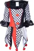 Harlekin-Kostüm für Damen Faschingskostüm rot-schwarz-weiss Produktbild-Vorschau 2