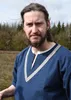 Mittelalter-Tunika Ailrik mit Bordüre, kurzarm, blau - Produktbild-Vorschau 4