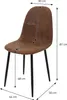 A brown upholstered chair with black metal legs, shown with measurement annotations. Náhľad obrázku produktu