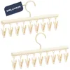 WELLHAUS Kleiderbügel mit Klammern 2er Set Beige Schal Produktbild-Vorschau 1