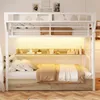 Letto a castello Flieks 90x200 cm con LED, letto in metallo Anteprima dell’immagine prodotto 4