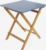 sweeek - Gartentisch aus Akazienholz, 2 Klappstühle - Blau Produktbild-Vorschau 3