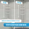 Strex Telescopisch Doucherek RVS - Verstelbaar 70-275 cm - Productafbeelding-voorbeeld 3