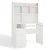 Port Left Desk with Overhang White Matte Drawer Shelves for Voir les images du produit 6