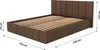 A brown upholstered bed frame with a slatted mattress base, shown from a three-quarter side view. Produktbild-Vorschau