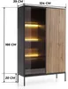 Moderne Geriffelte Hochvitrine LAGOS W2D1SZ Schwarz Eiche Produktbild-Vorschau 3