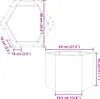 vidaXL Pflanzkübel Schwarz Sechseckig 69x60x45 Stahl Produktbild-Vorschau 6