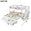 Flieks Etagenbett 90x200cm/180x200cm mit Ausziehbett, Produktbild-Vorschau 5