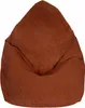 A brown corduroy bean bag chair is shown against a white background.