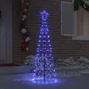 vidaXL Arbre de Noël LED avec piquets de terre bleu 250 cm Voir les images du produit 2