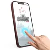 A hand is touching a smartphone screen, which displays a lock icon, time, and a logo. Produktbild-Vorschau
