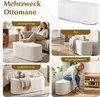 COSTWAY lavice ottoman, taburet s manšestrovým potahem a Náhled obrázku produktu 6