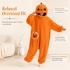 Halloween pompoen pyjama – Pluizen jumpsuit met capuchon Productafbeelding-voorbeeld 5
