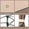 A collage of four images showing details of a pop-up gazebo. Voir les images du produit