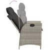 vidaXL Gartensessel mit Kissen Verstellbar Hellgrau Poly Produktbild-Vorschau 7