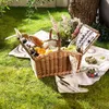 LUXUS Picknickkorb Weide 4 Personen – Porzellan Produktbild-Vorschau 12