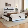 ProximaX Beige Polsterbett 140x200cm mit Schubladen & Produktbild-Vorschau 4