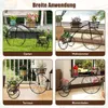 A collage of four images showing a black metal bicycle-shaped plant stand in different settings: a garden, a living room, a terrace, and a flower shop. Anteprima dell’immagine prodotto