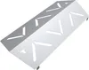 A silver metal heat reflector for a gas grill, with cut-out chevron shapes and a bull logo. Produktbild-Vorschau