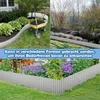 A collage of images showing garden edging being used in different garden settings, with text overlay. Produktbild-Vorschau