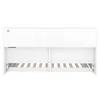 A white daybed with a slatted base and a storage unit above. Podgląd zdjęcia produktu