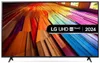 A television screen displaying a colorful abstract pattern, with a marketing overlay. Produktbild-Vorschau