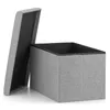 A gray storage ottoman with its lid open, shown against a white background. Podgląd zdjęcia produktu