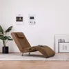 vidaXL Masážne lehátko s vankúšom Brown Suede Look Náhľad obrázku produktu 2