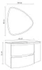 Mobile bagno sospeso 105 cm bianco lucido specchio a goccia Anteprima dell’immagine prodotto 9