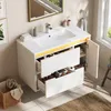 Meuble sous-vasque Merax, 81 cm, avec vasque en céramique, Voir les images du produit 4