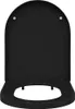 A black toilet seat is shown from a top-down perspective against a white background. Náhled obrázku produktu