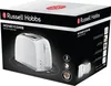 The image shows the packaging of a Russell Hobbs Honeycomb White Toaster. Podgląd zdjęcia produktu