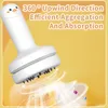 A close-up marketing image of a white, chick-shaped mini desk vacuum cleaner with text overlays. Produktbild-Vorschau