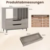 Stojan na gramofón COSTWAY, stolík na gramofón s policou, 4 Náhľad obrázku produktu 3