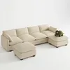Divano ad angolo a U BEALIFE 320x76x91 cm | 4 posti + 2 Anteprima dell’immagine prodotto 3