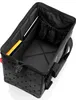 An open black storage bag with a polka dot pattern, showing its interior compartments and handles. Anteprima dell’immagine prodotto