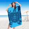 Badeponcho Bademantel mit Meeresschildkröte Muster Damen Produktbild-Vorschau 4