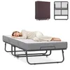 QEENTOE Opklapbed, gastenbed, 200x90 cm, zwart, metalen Productafbeelding-voorbeeld 1