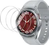A close-up shot of a smartwatch with a red face and white numbers, with three clear screen protectors layered in front of it. Produktbild-Vorschau