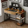 Biurko komputerowe loft industrialne rustykalny brąz z Podgląd zdjęcia produktu 2
