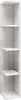 A white corner shelf unit with multiple shelves. Produktbild-Vorschau