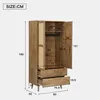 Kledingkast met rattanlook, 80x50x180 cm, gemaakt van MDF Productafbeelding-voorbeeld 2