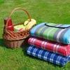 Picknickdecke wasserdicht – 170 x 135 cm – braun/blau/weiß Produktbild-Vorschau 2