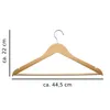 A wooden clothes hanger with dimensions indicated. Produktbild-Vorschau