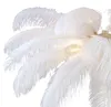 Art Deco Stehleuchte Beige mit Weißen Federn Peahen Produktbild-Vorschau 2